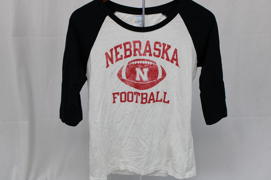 Port Authority Nebraska football 3/4 baseball t-shirt, Women's S