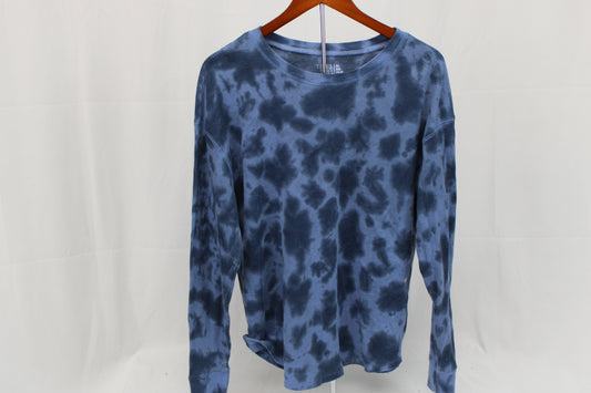 Time & Tru printed thermal sweatshirt, navy, Women's XL