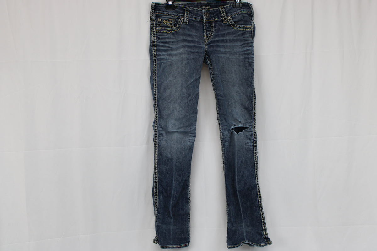 Silver Jeans Mckenzie slim boot cut jeans, dark wash, Women's 4