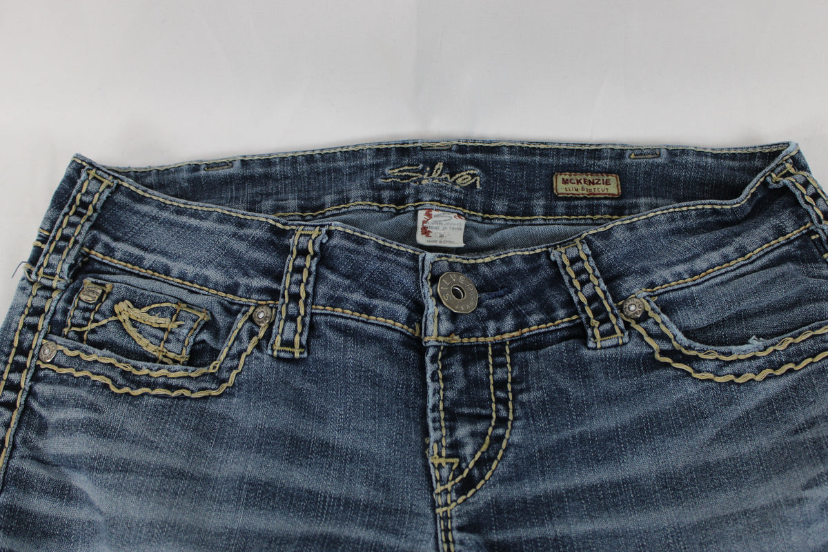 Silver Jeans Mckenzie slim boot cut jeans, dark wash, Women's 4