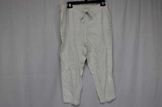 Faded Glory linen cropped pants, white, Women's 6