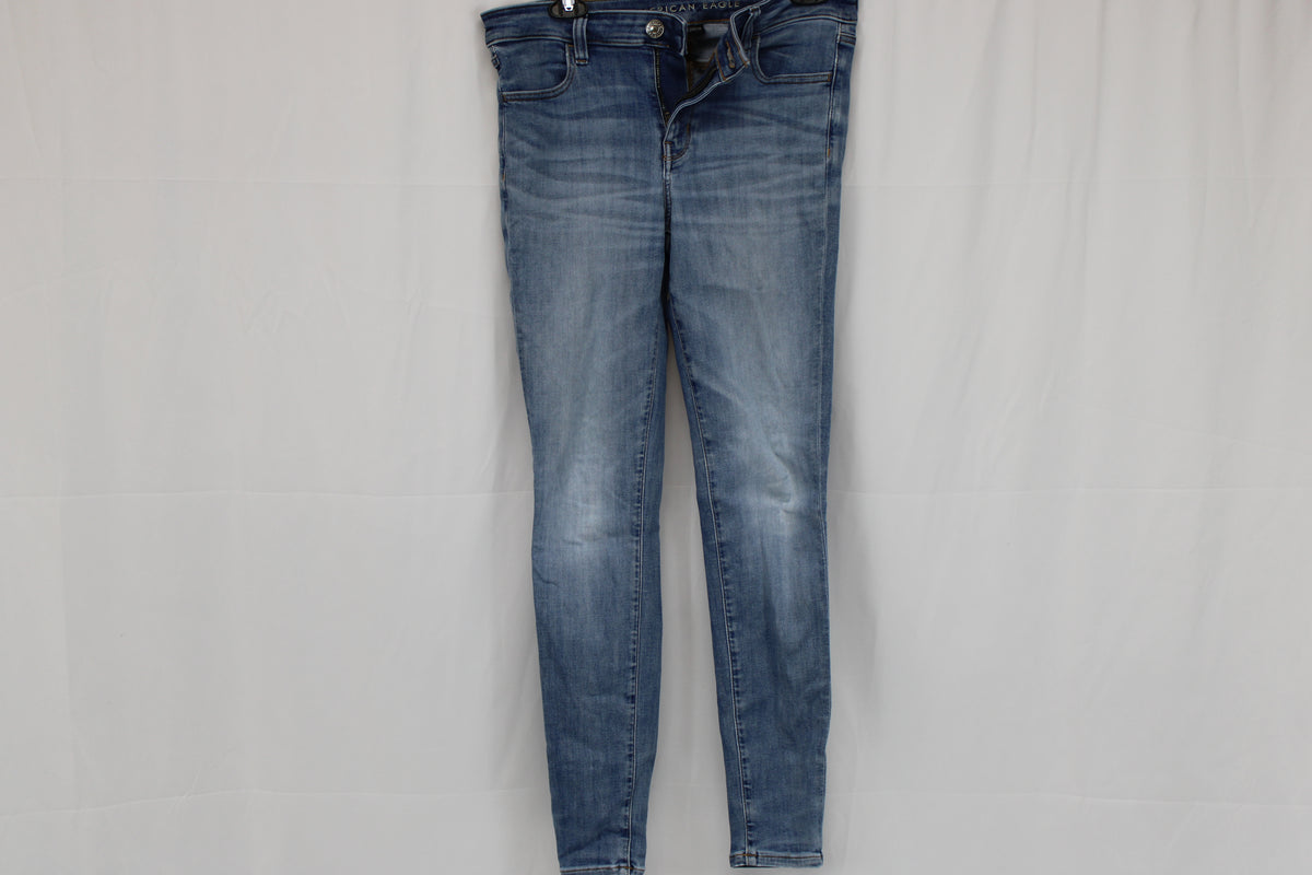 American Eagle skinny leg stretch waist jeans, medium wash, Women's 10