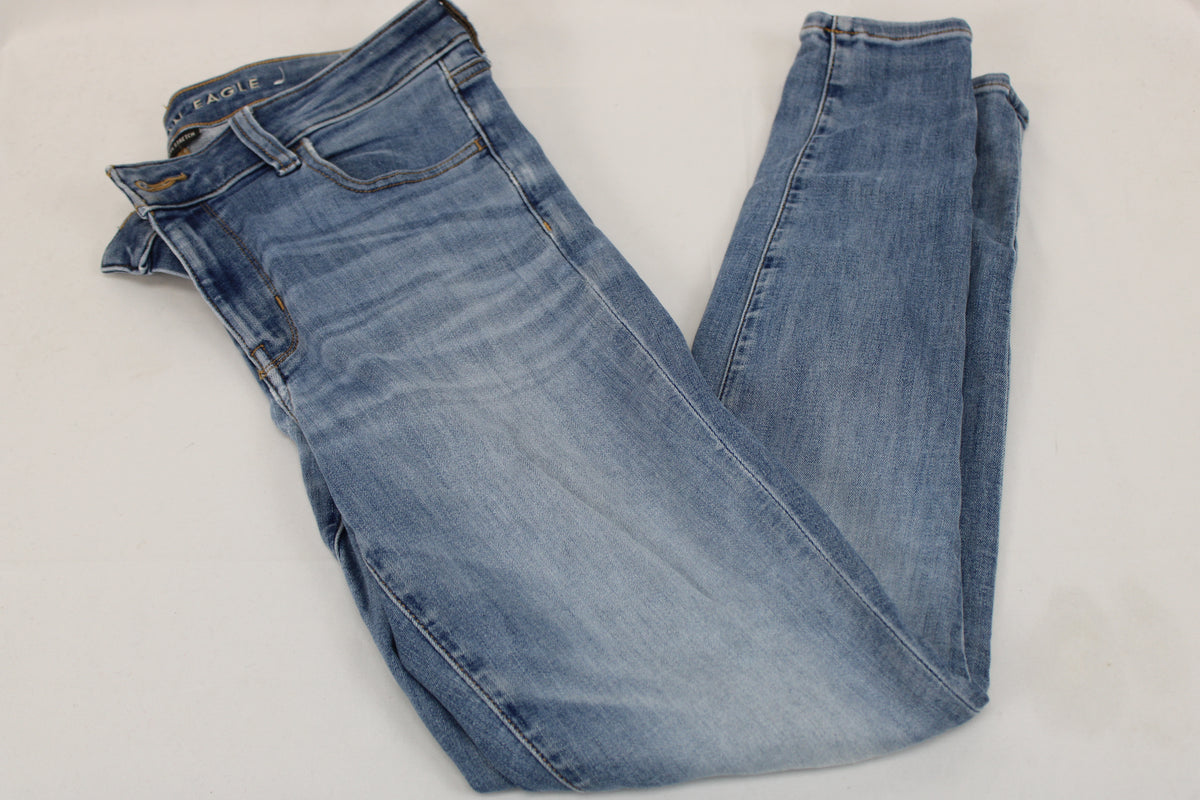 American Eagle skinny leg stretch waist jeans, medium wash, Women's 10