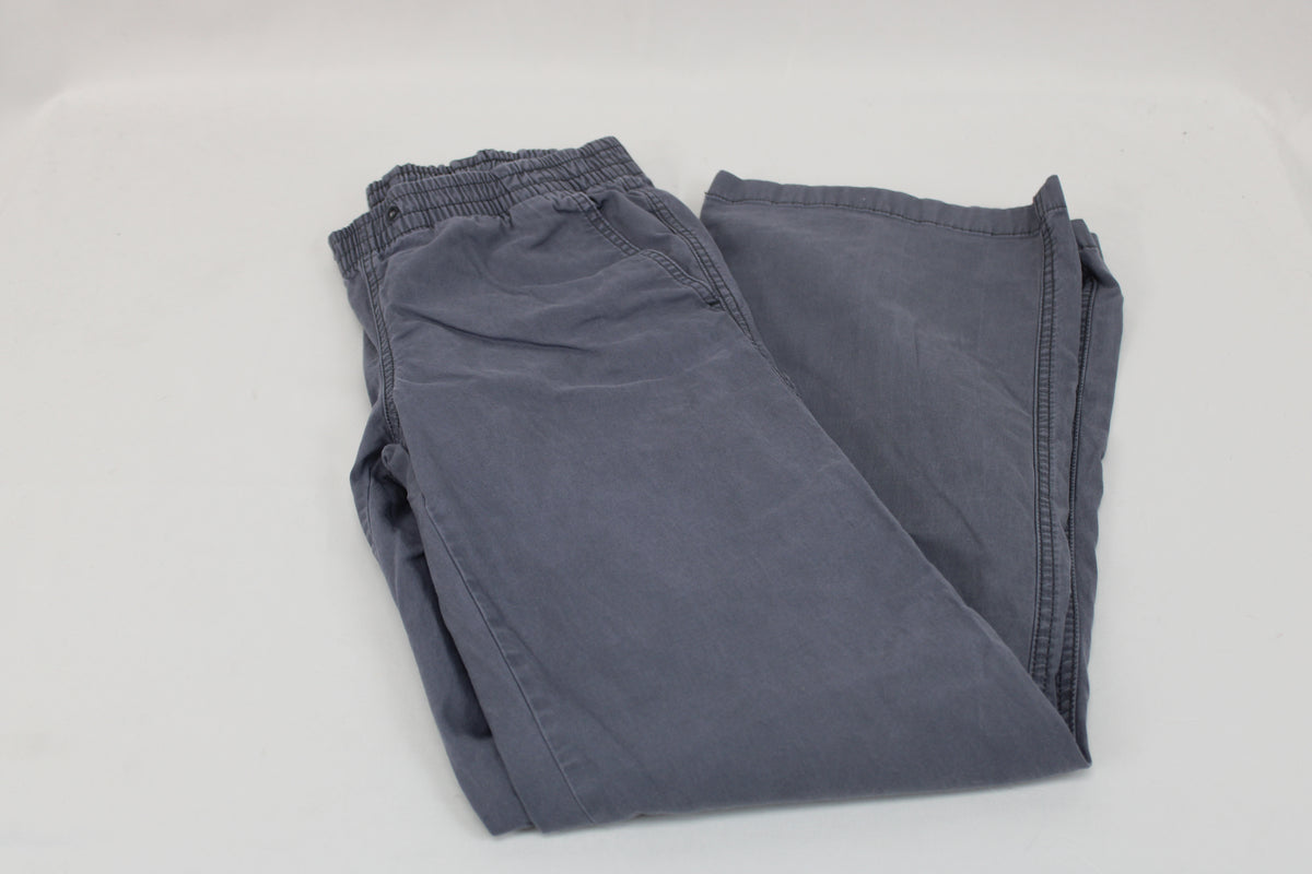L.L. Bean wide leg linen pants, stretch waist, grey, Women's 4