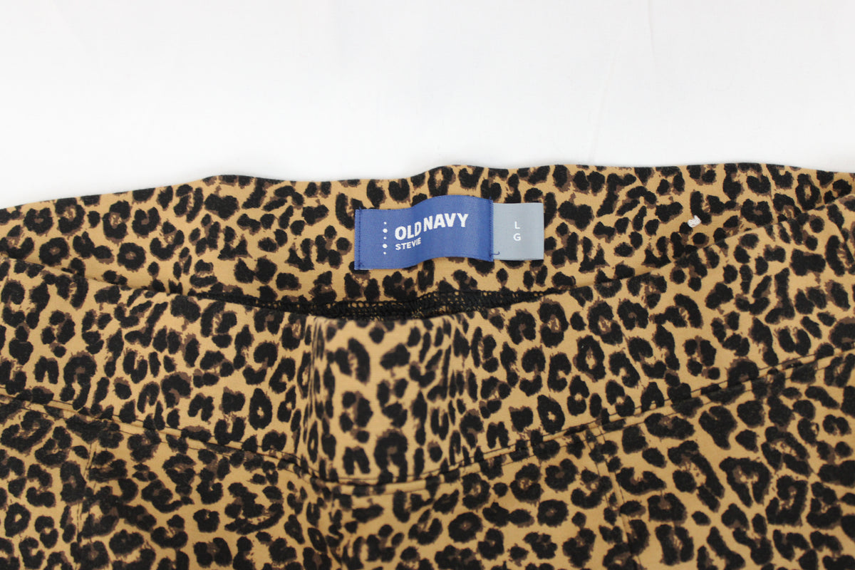 Old Navy Stevie spandex above the ankle leggings, cheetah print, Women's L
