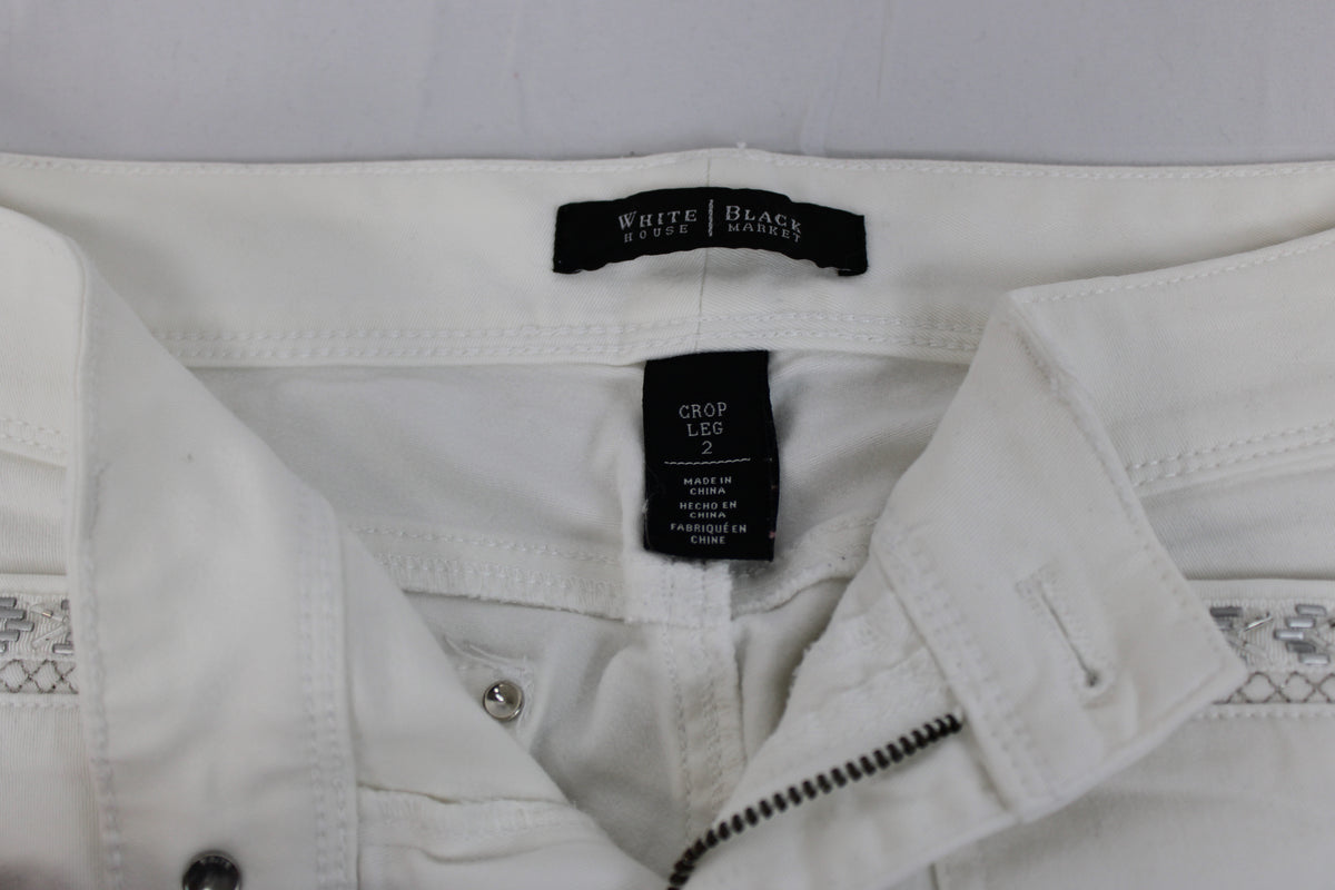 White | Black Market cropped leg white denim jeans, Women's 2