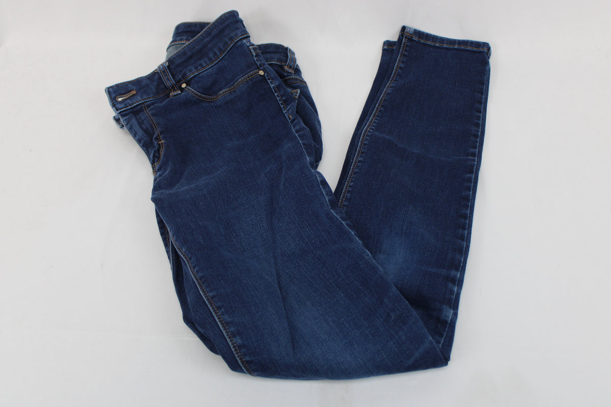 White | Black dark wash regular waist jeggings, Women's 2