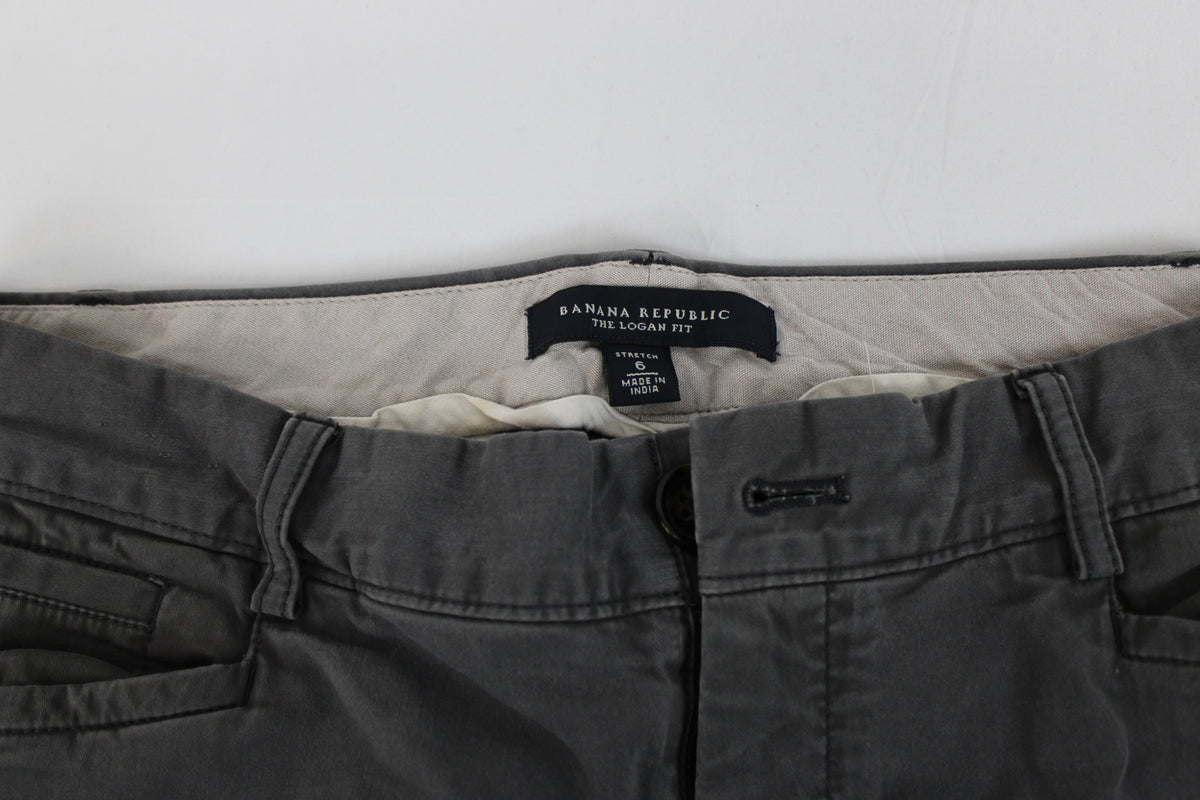 Banana Republic Logan flat front chino pant, grey, Women's 6