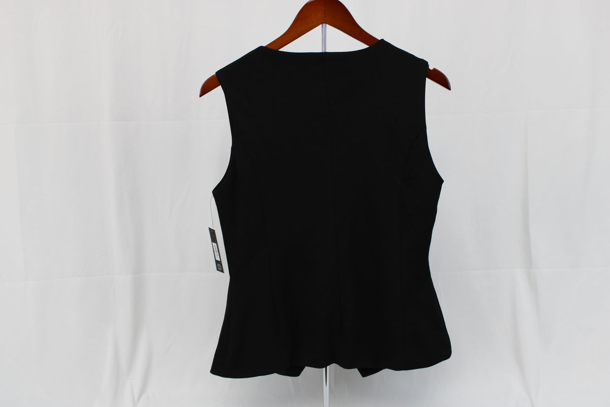 Dictionary 5 button polyester dress vest, NWT, Women's S