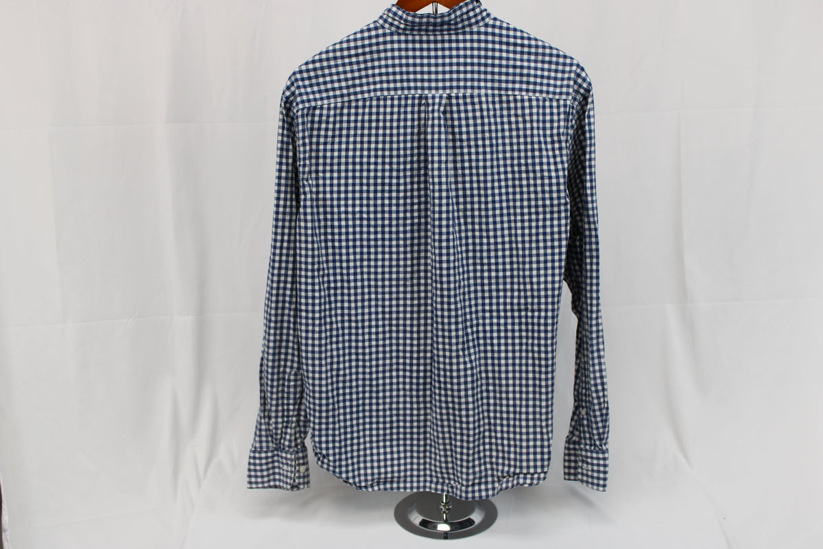 Old Navy slim fit checkered dress shirt, navy, Men's L