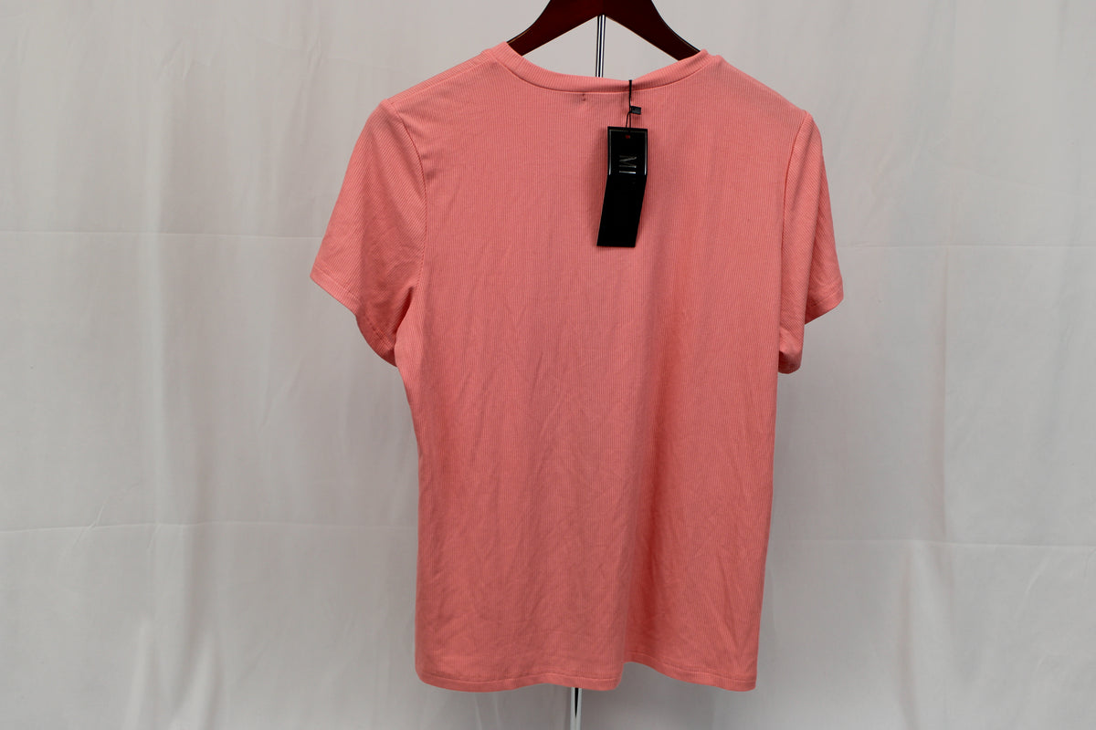 Mika Rose ribbed polyester short sleeve t-shirt, NWT, Women's XL