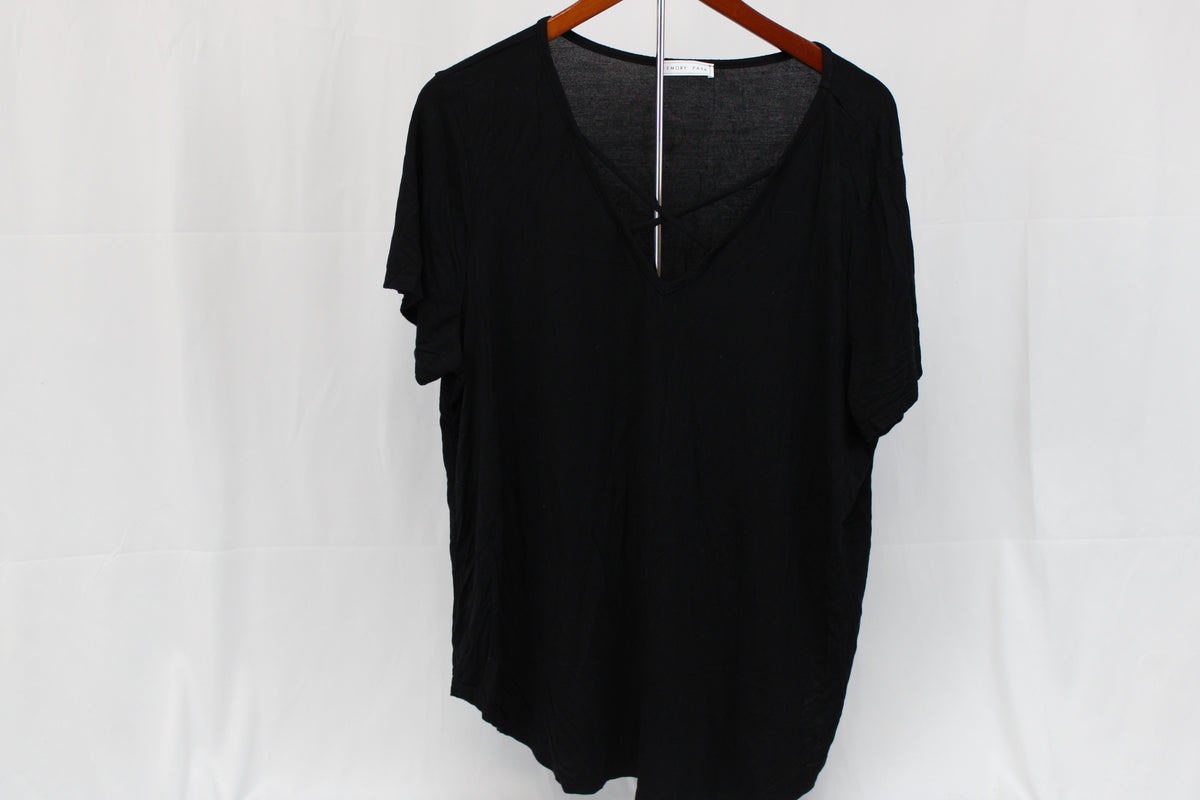 Emory Park lightweight short sleeve flowy blouse, Women's L