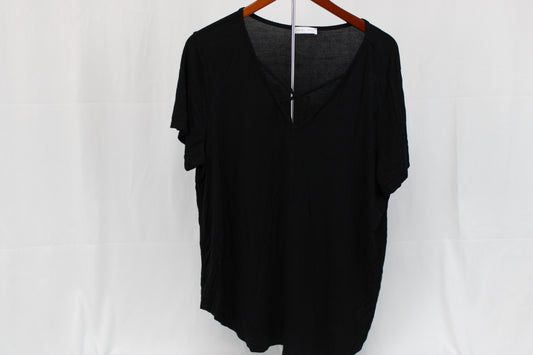 Emory Park lightweight short sleeve flowy blouse, Women's L