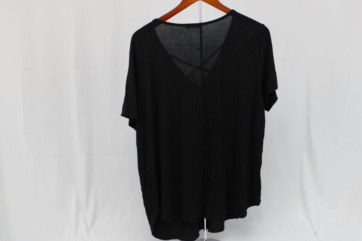 Emory Park lightweight short sleeve flowy blouse, Women's L