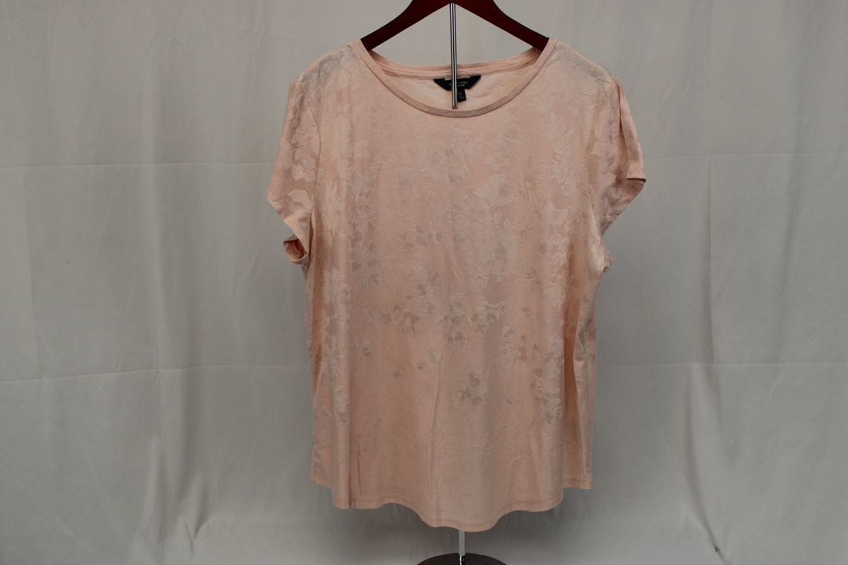 Simply Vera crew neck cotton blouse, floral embroidered, Women's XXL