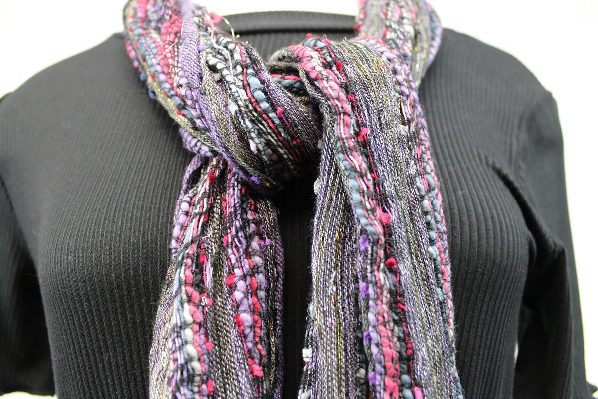 Multi-color Scarf (black, pink, purple, gold, blue, silver, white)