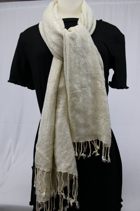 Mix Nouveau Cream with gold Scarf