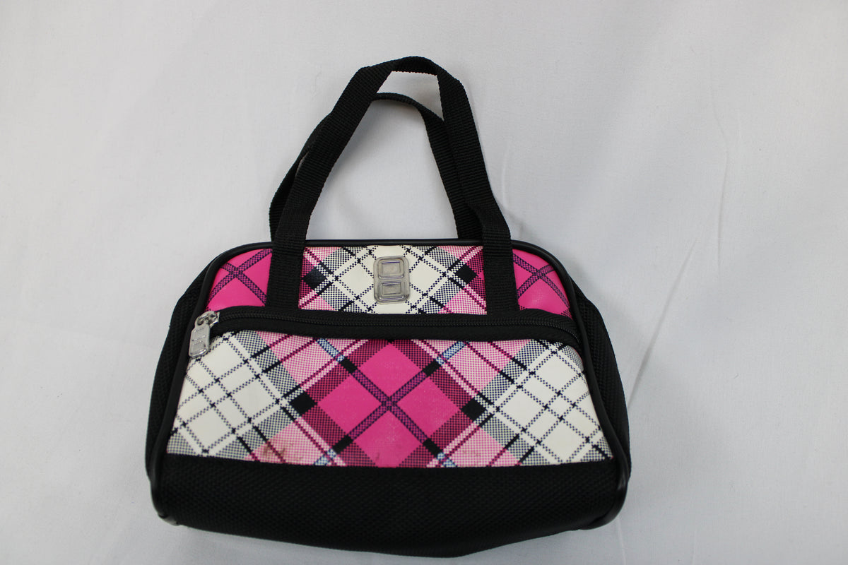 Mini Kids Purse (pink, black, white plaid)