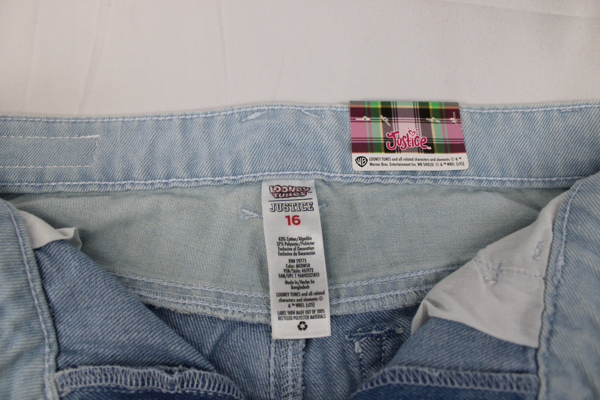 NWT Justice Looney Tunes Barrel Jeans, Size 16