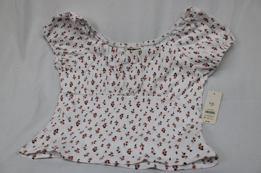 NWT Weekend Academy Short Sleeve Peplum Shirt, Size XXL