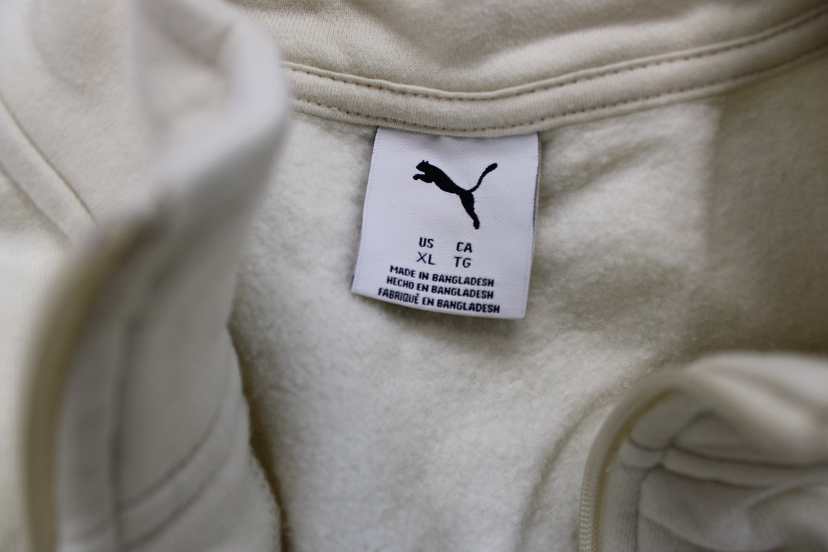Puma Cream Quarter-Zip Pullover, Size XL