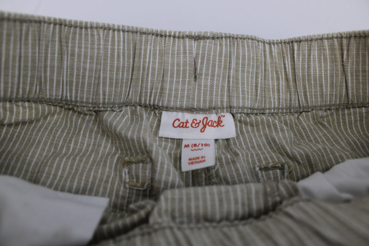 Cat & Jack Boys Khaki/White striped Shorts, Size M