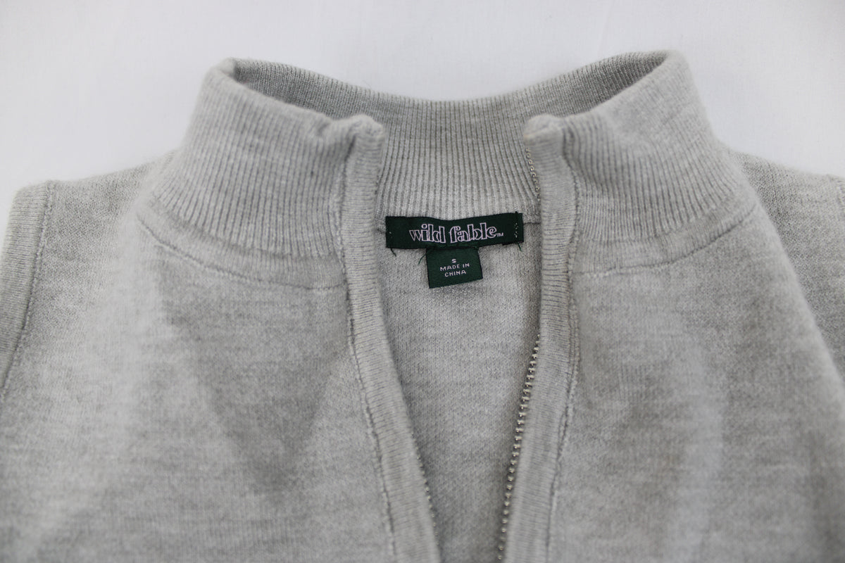 Sleeveless Shirt with Silver Zipper Accent, Size S