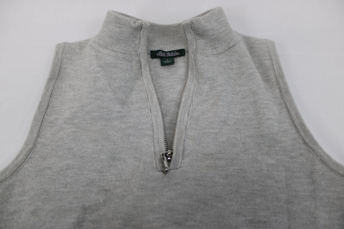 Sleeveless Shirt with Silver Zipper Accent, Size S