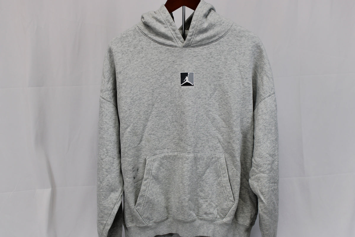 Jordan fleece lined cotton hooded sweatshirt, grey, Men's M