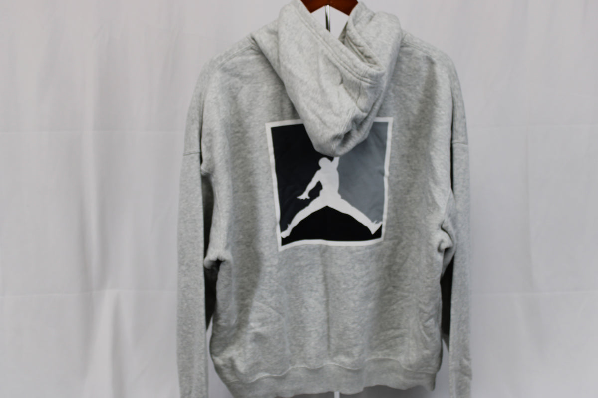 Jordan fleece lined cotton hooded sweatshirt, grey, Men's M