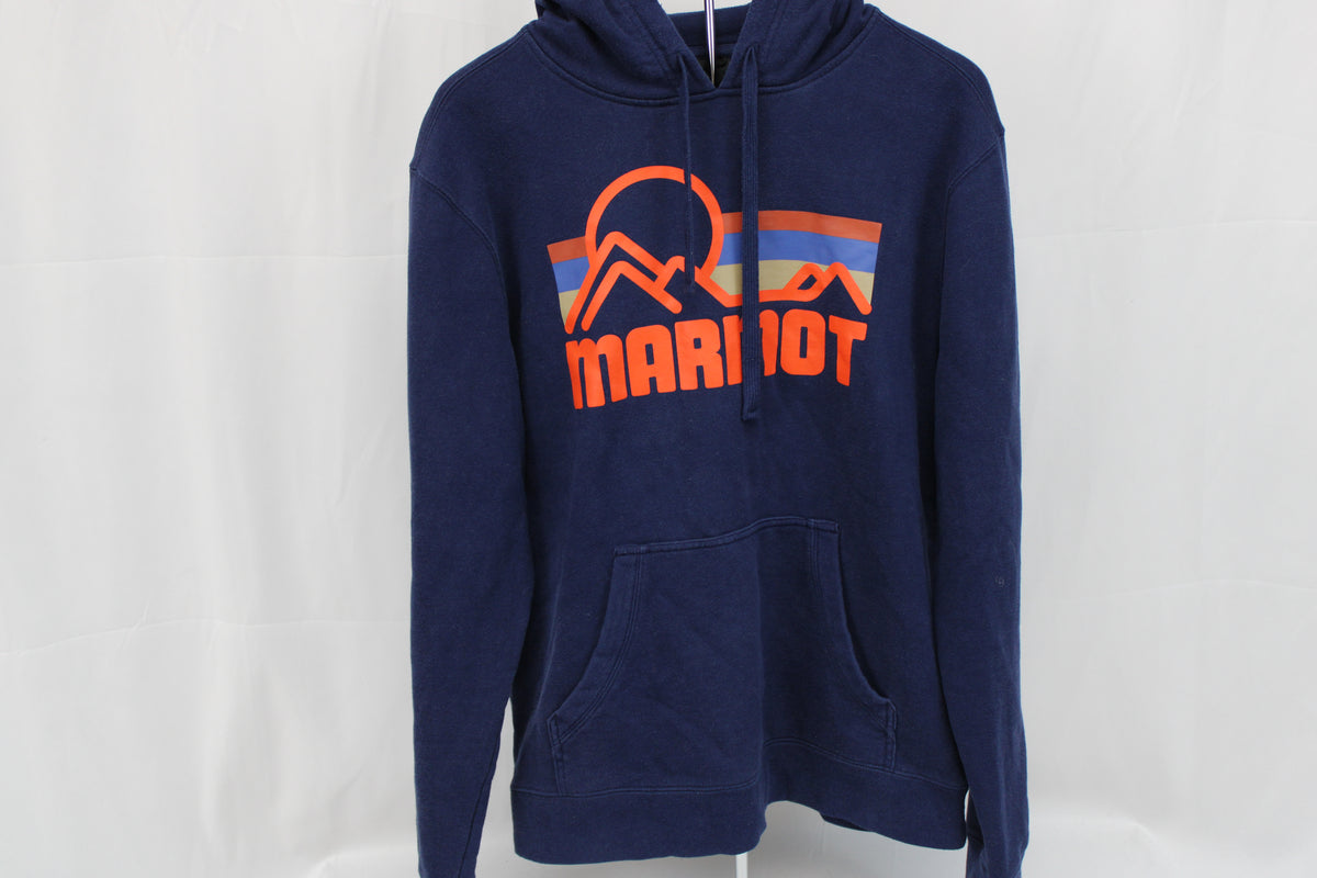 Marmot fleece lined cotton hooded sweatshirt, Men's L