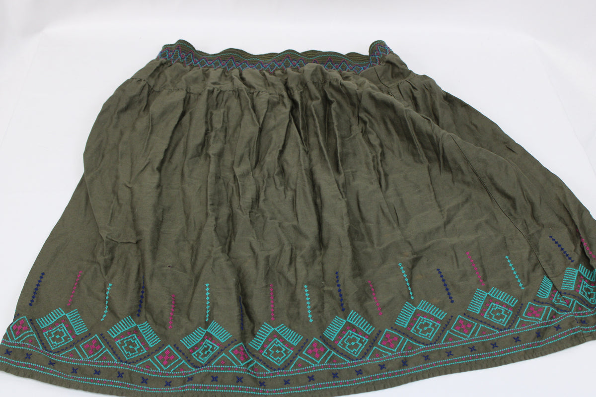 Old Navy elastic waist ribbon skirt, olive, Women's L