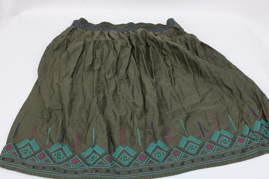 Old Navy elastic waist ribbon skirt, olive, Women's L
