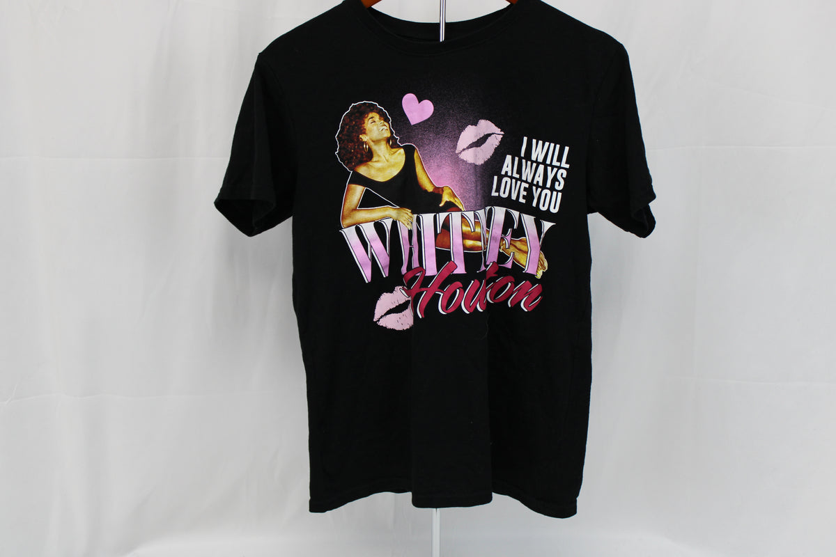 Whitney Houston I Will Always Love You commemorative graphic t-shirt, Women's S