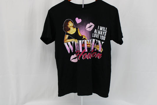 Whitney Houston I Will Always Love You commemorative graphic t-shirt, Women's S