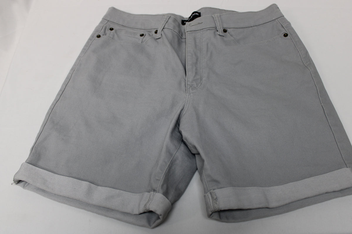 DKNY flat front cuffed bermuda short, grey, Women's 12