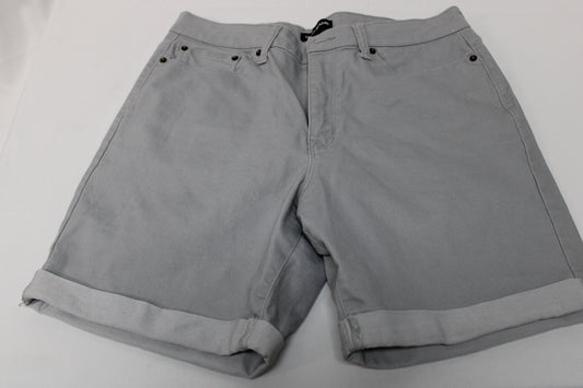 DKNY flat front cuffed bermuda short, grey, Women's 12