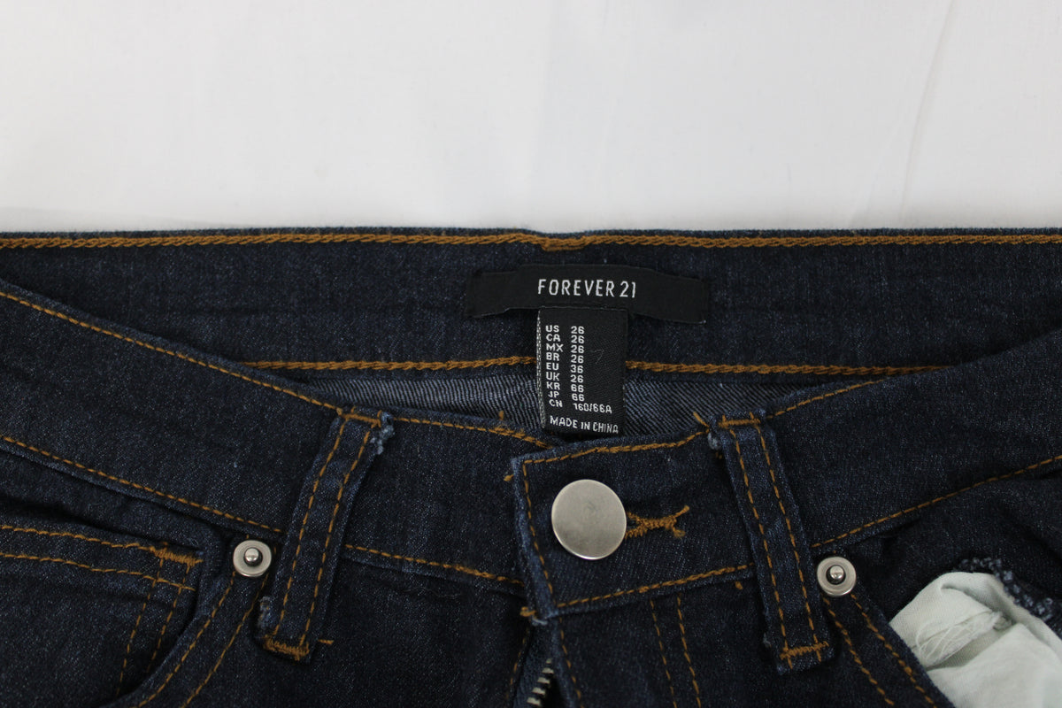 Forever 21 super skinny high waisted jeans, dark wash, Women's 26 (2)