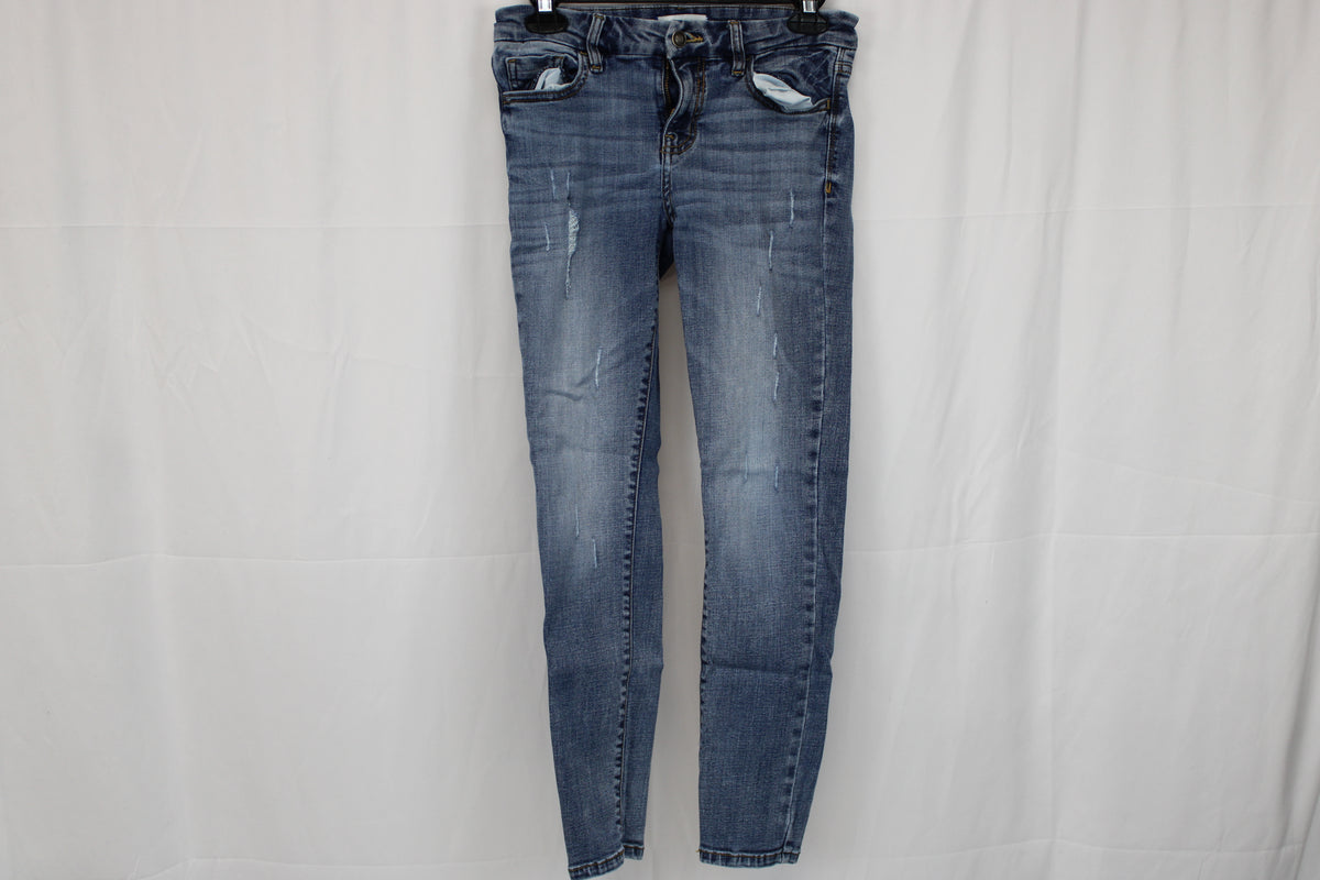 Studio Blue distressed medium wash skinny jeans, Women's 26