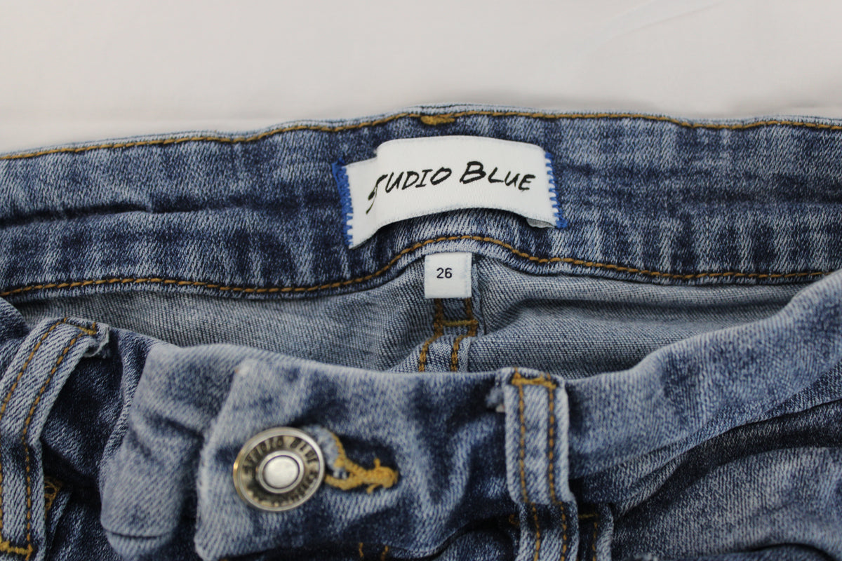 Studio Blue distressed medium wash skinny jeans, Women's 26