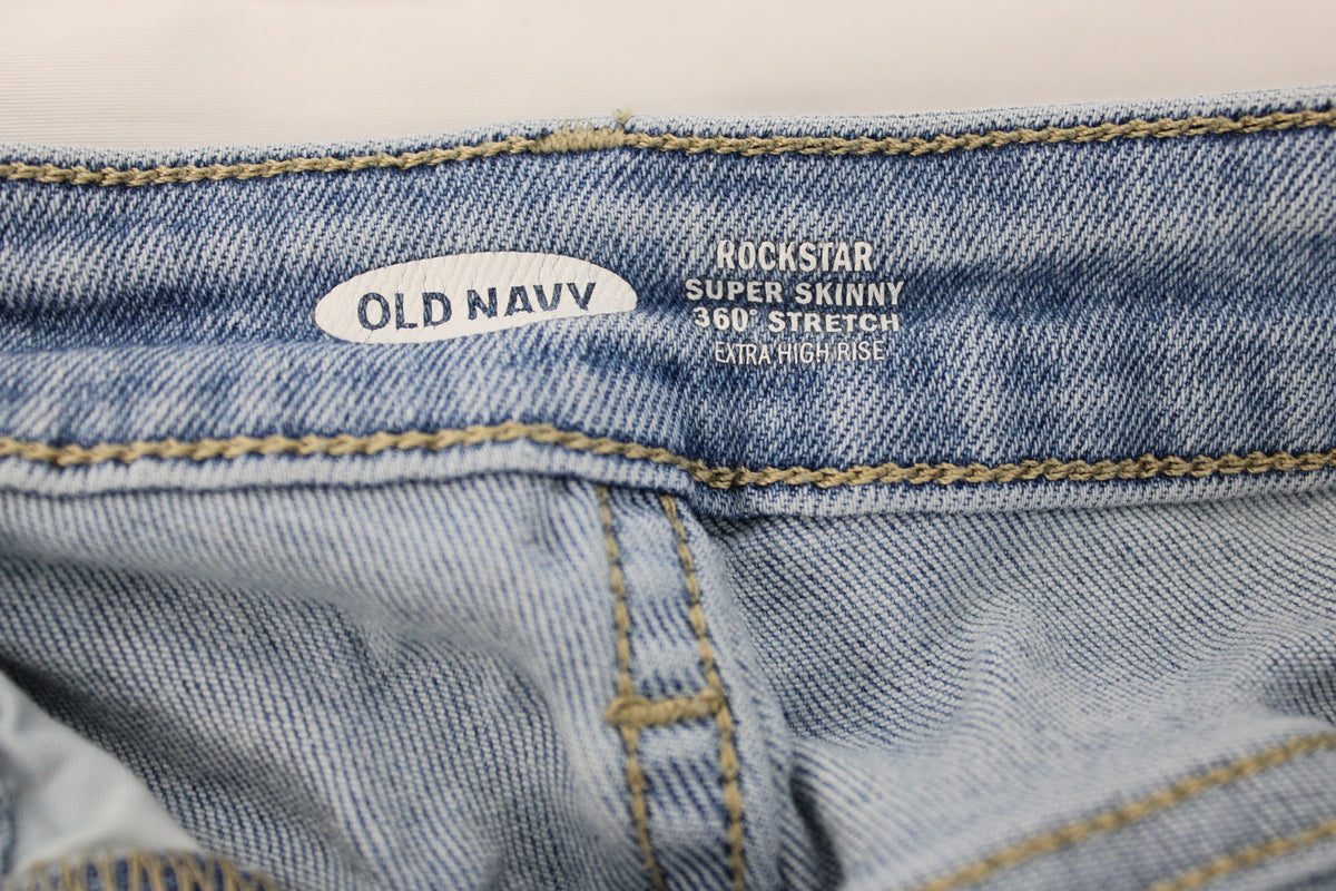 Old Navy Rockstar extra high rise skinny jeans, light wash, Women's 2