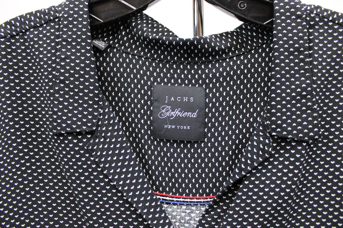 Jachs Girlfriend Sleeveless Heart Patterned Button up Blouse, Size XL