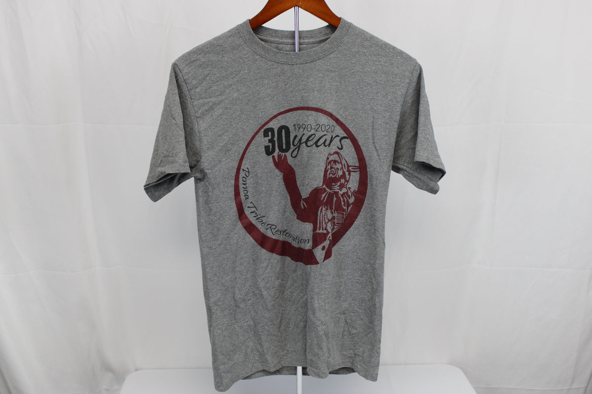 Ponca Tribe of Nebraska 30 years of restoration t-shirt, Men's S
