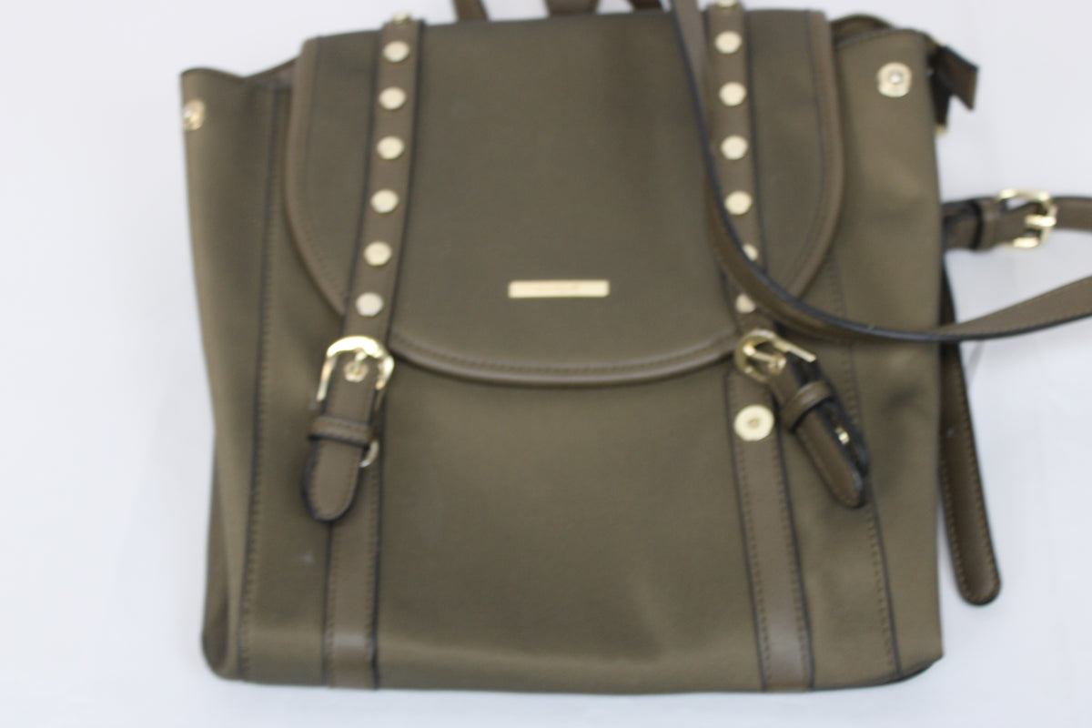Simply Noelle mini studded backpack, olive, new condition