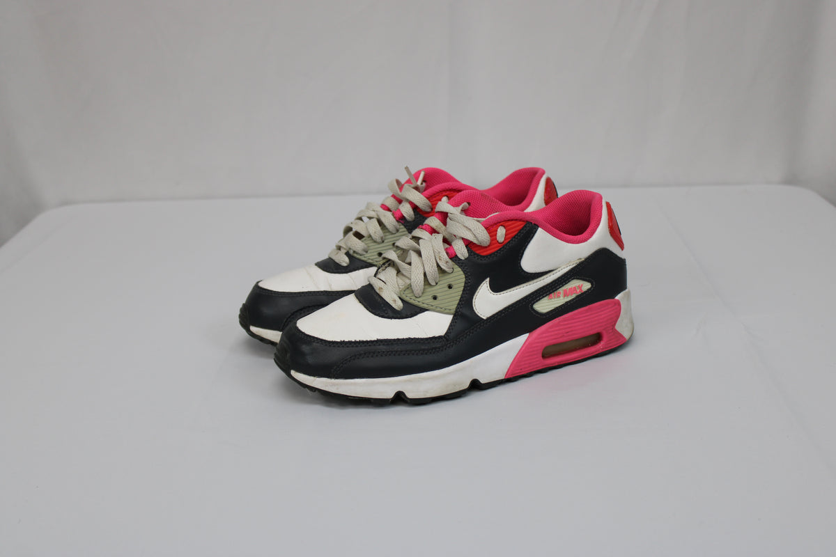 Nike Air Max 90 2007 street shoe, white/aster pink, Youth 7