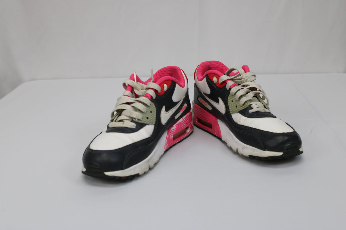 Nike Air Max 90 2007 street shoe, white/aster pink, Youth 7