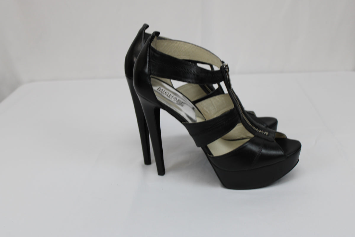 Michael Kors Berkley platform sandal, black patent, Women's 10