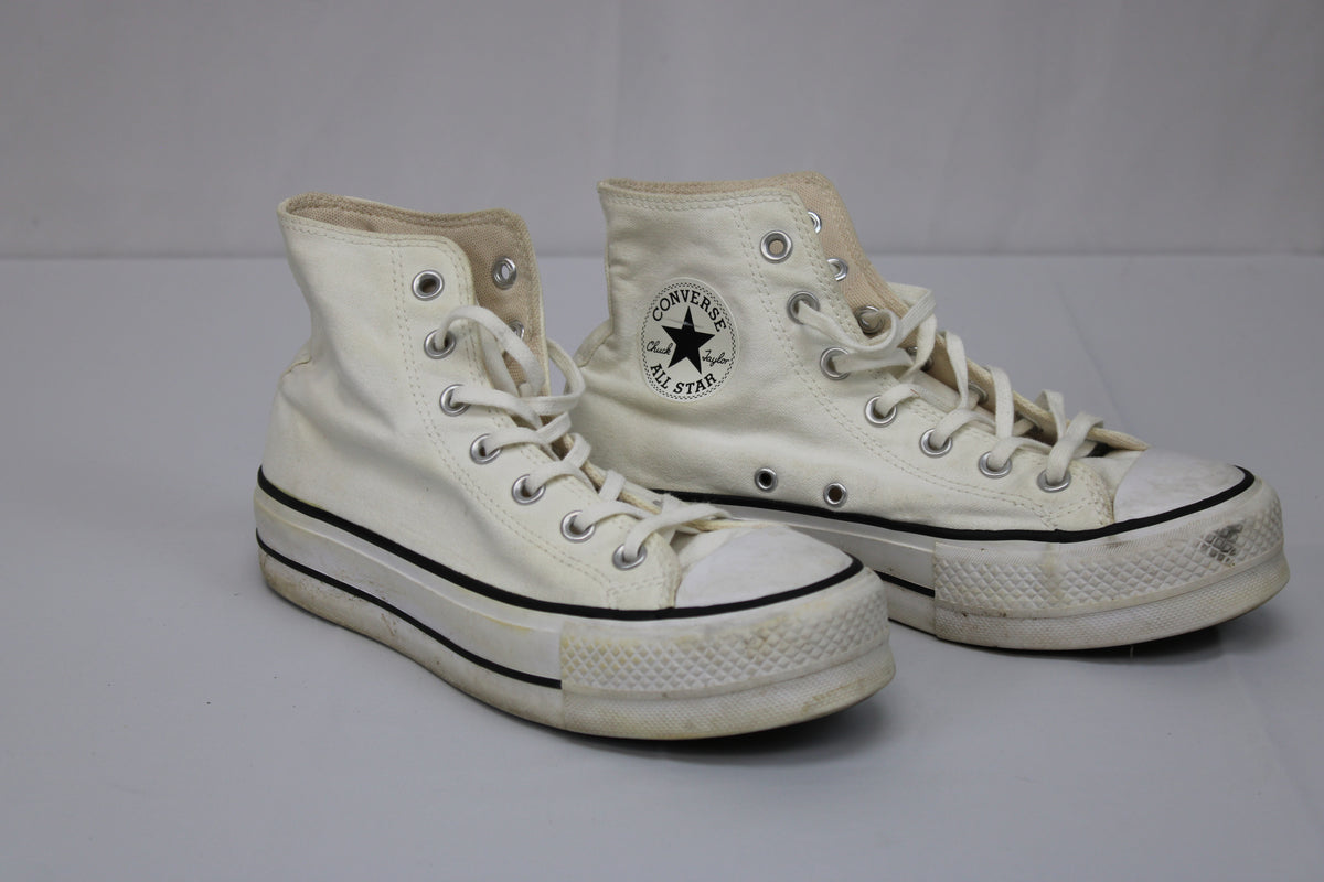 Converse All Star classic hi top sneaker, white canvas, Men's 7