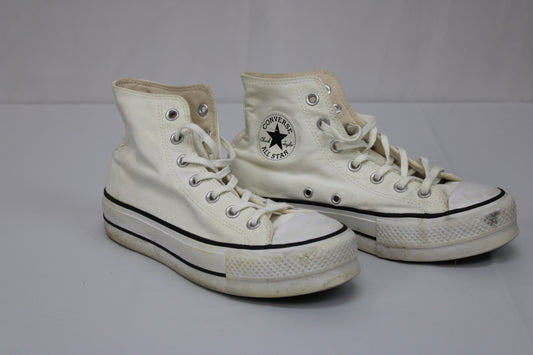 Converse All Star classic hi top sneaker, white canvas, Men's 7