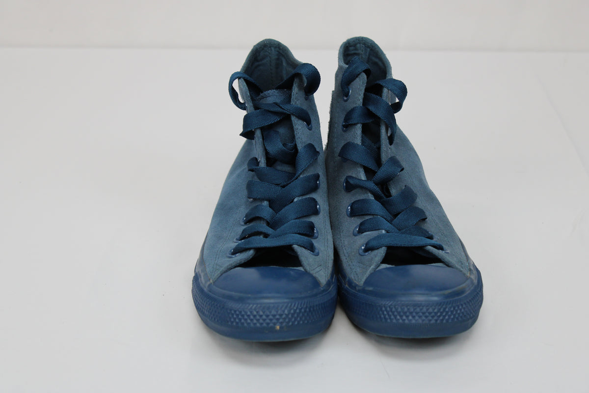 Converse All Star mono suede classic hi top sneaker, blue fir, Women's 8